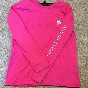 Vineyard Vines Kids Bright Pink Long Sleeve Tee